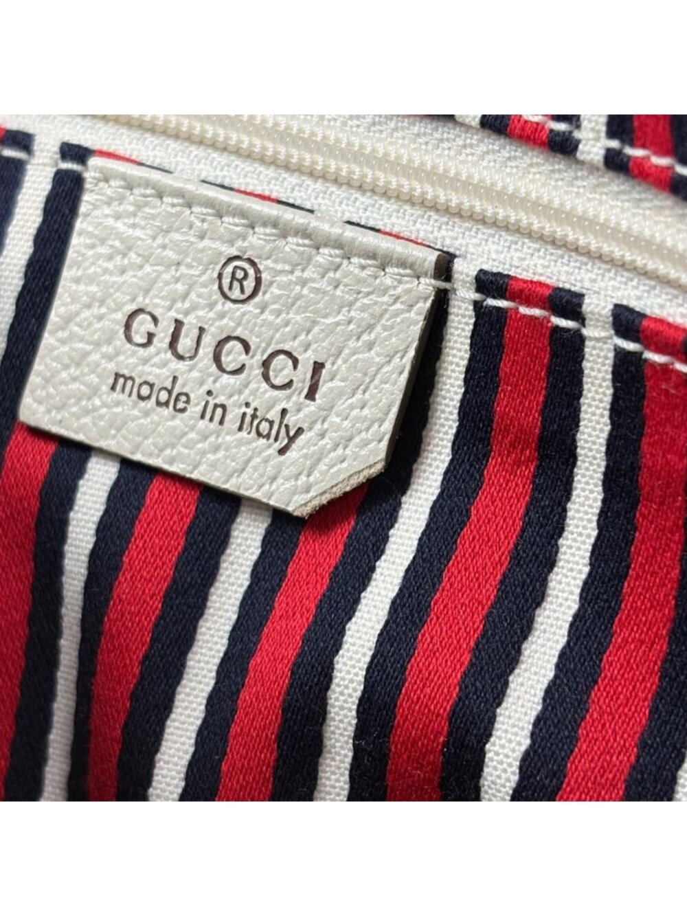 Gucci Logo Tote Abbey Canvas Navy White - Picture 7 of 8